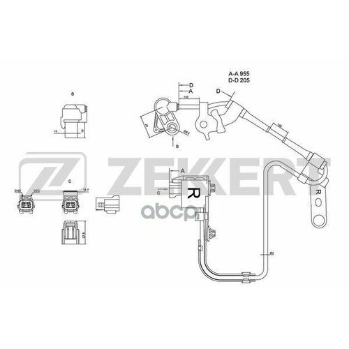 Датчик Abs Передн. Прав. Mazda 6 02- Zekkert арт. se-6073