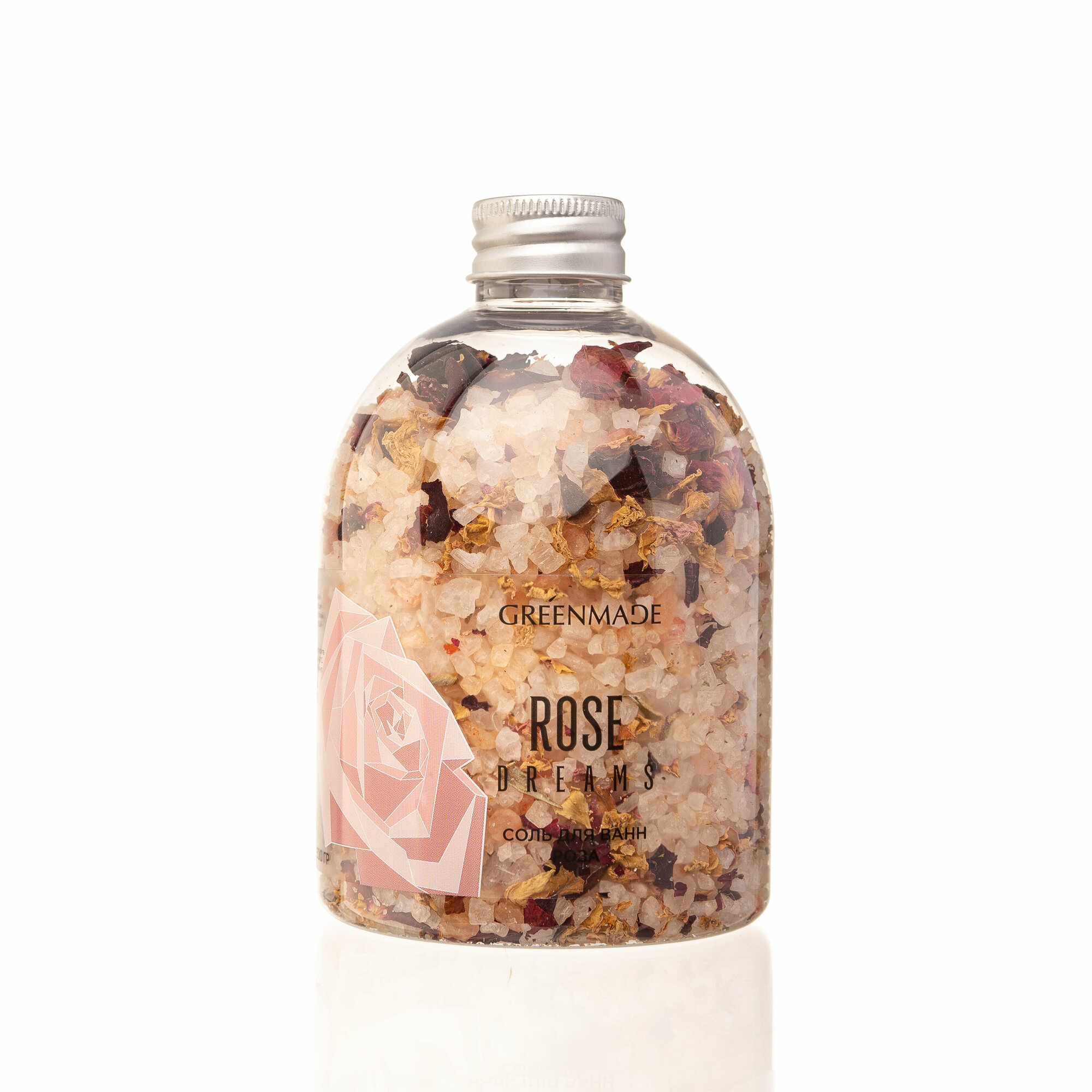 Соль для ванны GREENMADE с лепестками розы, 500 гр