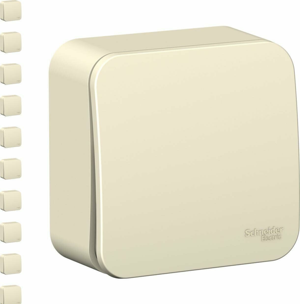 Выключатель Systeme Electric Blanca одноклавишный молочный для открытой проводки (комплект из 10 шт)