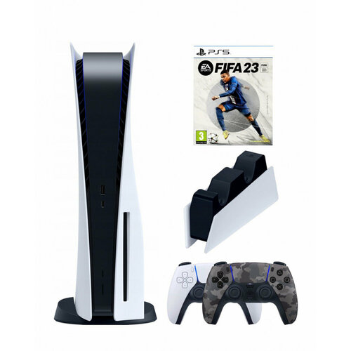 Игровая приставка Sony PlayStation 5 3-ревизия2-й геймпадкамуфляжзарядноеFIFA 23 825 ГБ 8800000₽