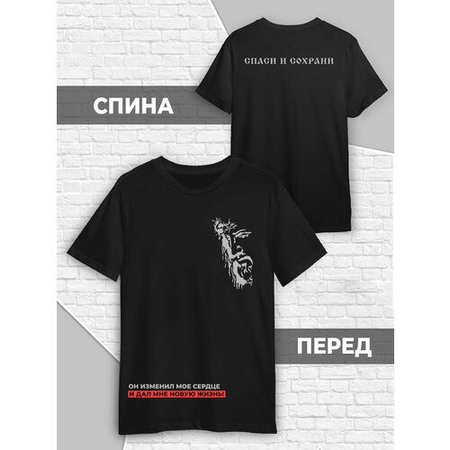 фото Футболка, размер m (46-48), черный printech