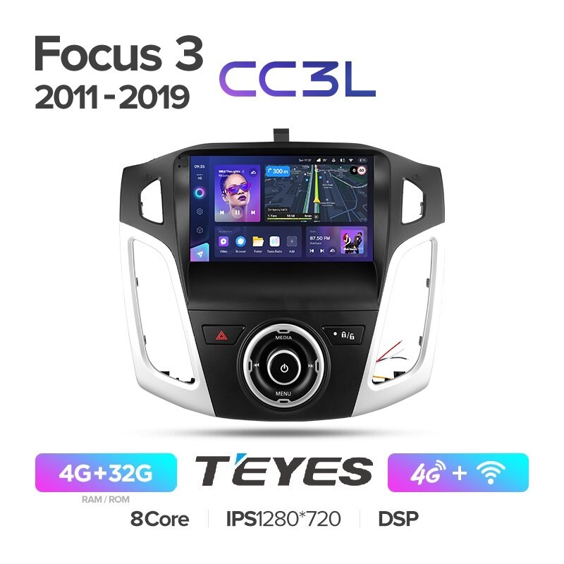 Магнитола Ford Focus 3 2011-2019 Teyes CC3L 4/32Гб ANDROID 8-ми ядерный процессор, IPS экран, DSP, 4G модем, голосовое управление
