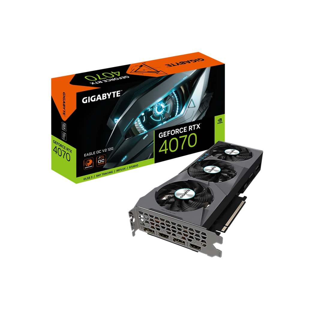 Видеокарта Gigabyte RTX4070 EAGLE OCV2 12GB GDDR6X 192-bit DPx2 HDMIx2 3FAN RTL