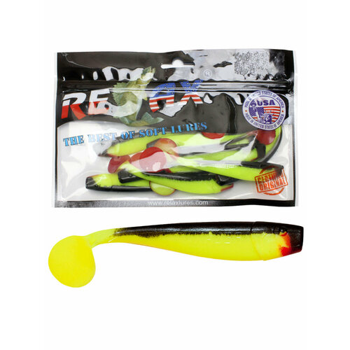 силиконовая приманка для рыбалки relax риппер kingshad 4 длина 10 0cm вес 8 9g цвет l034 silk chartreuse orange black glitter 10 штук Силиконовая приманка для рыбалки RELAX - Риппер KINGSHAD 4, длина - 10,0cm, вес - 8,9g, цвет S056 (Silk, Black) (10 штук)