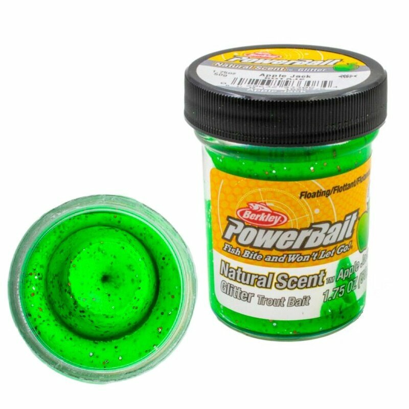 Паста форелевая Berkley PowerBait NATURAL SCENT Glitter TROUT BAIT 50gr FRUITS - APPLE JACK