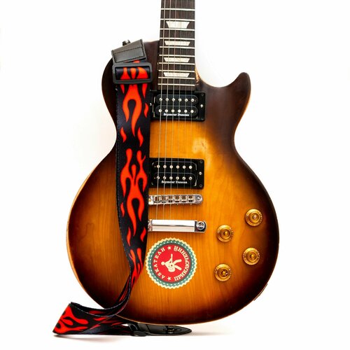 Ремень для гитары с принтом Red flame 237₽