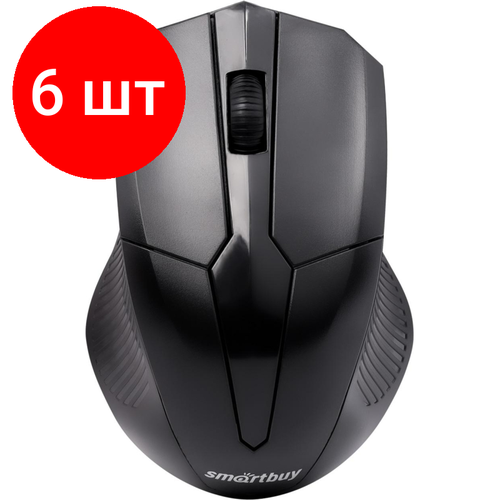 Комплект 6 штук, Мышь компьютерная Smartbuy ONE 303AG-K WLS черная (SBM-303AG-K)/50 комплект 5 штук мышь компьютерная smartbuy one 358ag k wls черная sbm 358ag k 100