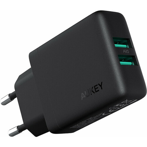 Зарядное устройство Aukey Wall Charger 2xUSB, 24 Вт GaN Power Tech [PA-U50] сетевое зарядное устройство aukey 24w aipower pa u50