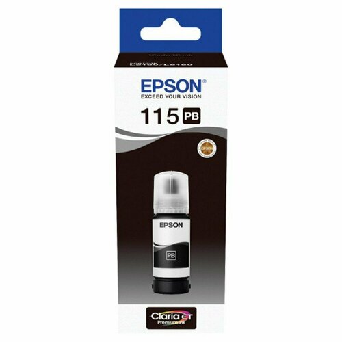 Чернила EPSON 115 (C13T07D14A) для СНПЧ L8160/L8180, черные фото, объем 70 мл, оригинальные, C13T07D14A картридж струйный epson 115 c13t07d14a чер фото для l8160 l8179