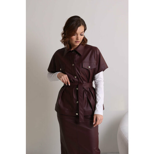 фото Жилет looklikecat, размер 44, бордовый