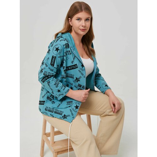 фото Толстовка каляев, размер 50, бирюзовый