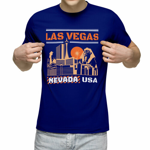 printio футболка wearcraft premium slim fit лас вегас las vegas Футболка Us Basic, размер S, синий