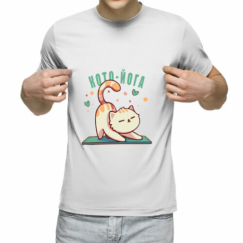 Футболка Us Basic, размер 2XL, белый мужская футболка кото йога m зеленый
