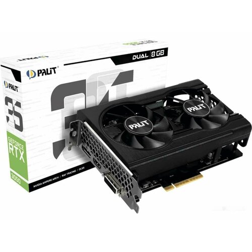 Palit NVIDIA GeForce RTX 3050 8ГБ Dual, GDDR6 (NE63050018P1-1070D)