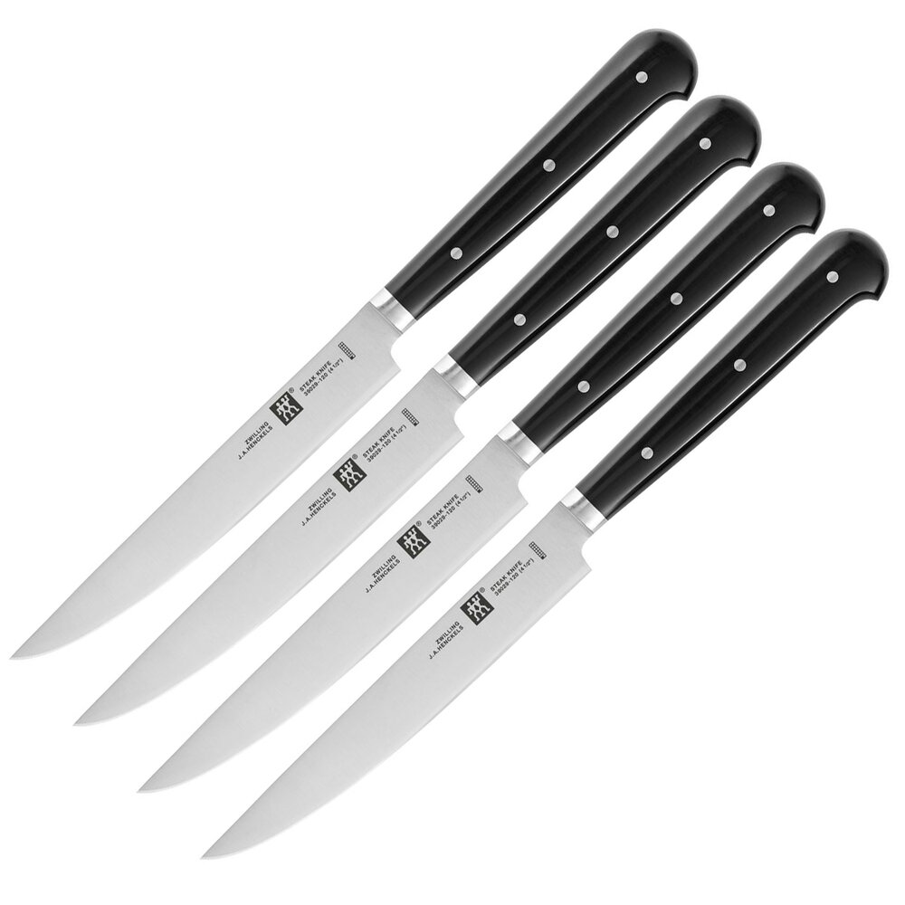 Набор из 4-х ножей для стейка из нержавеющей стали, 12 см, пластиковая рукоять, черный, серия Steak Knives, Zwilling, 39029-000