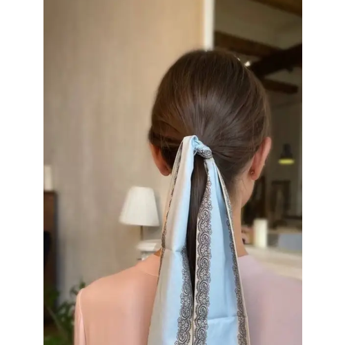 Лента для волос Бант-твилли из искусственного шелка, длина 93см, ширина 8см лента твилли для волос цвет светло синий