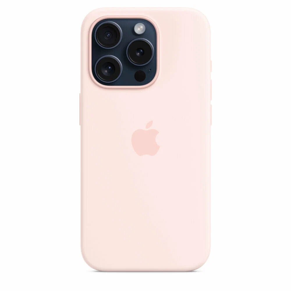 Чехол Apple iPhone 15 Pro Silicone Case with MagSafe – Светло-розовый с Анимацией