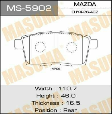 MASUMA MS-5902 Колодки торм. зад.