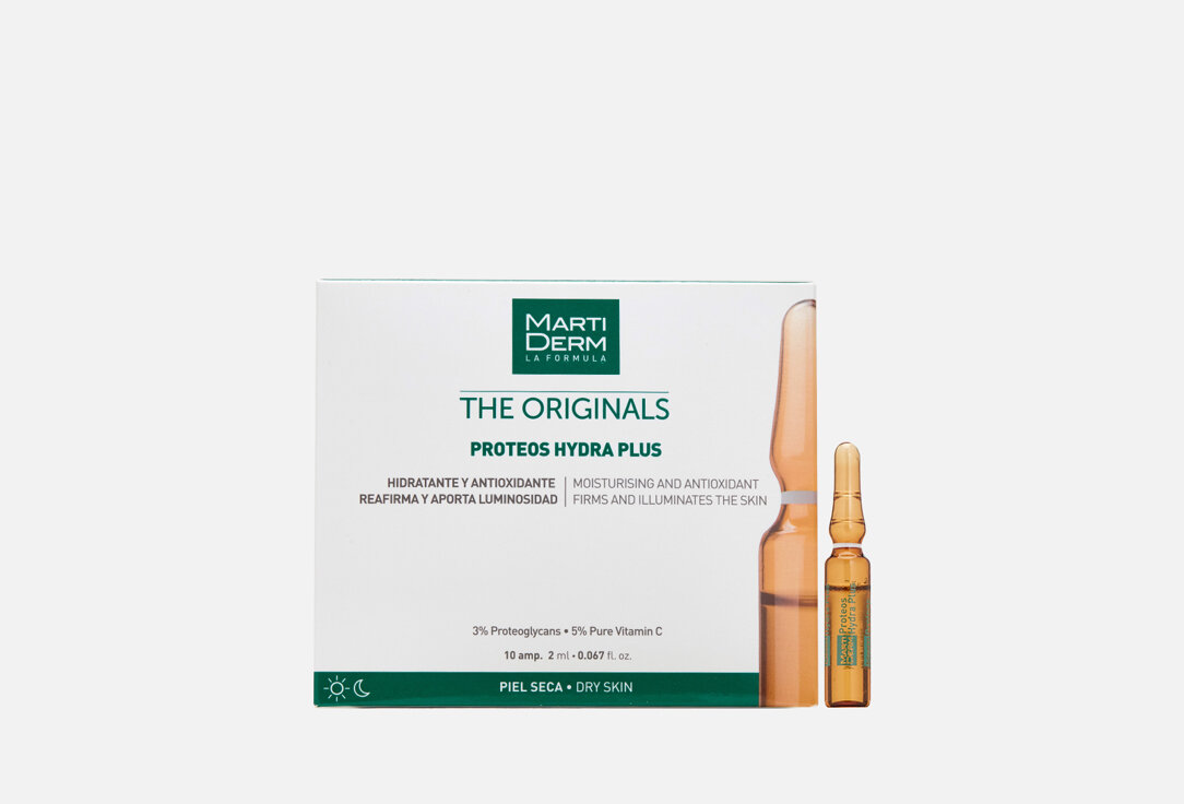 Ампулы для сухой, обезвозженной кожи, 10*2 MARTIDERM, The Originals Proteos Hydra Plus 10мл