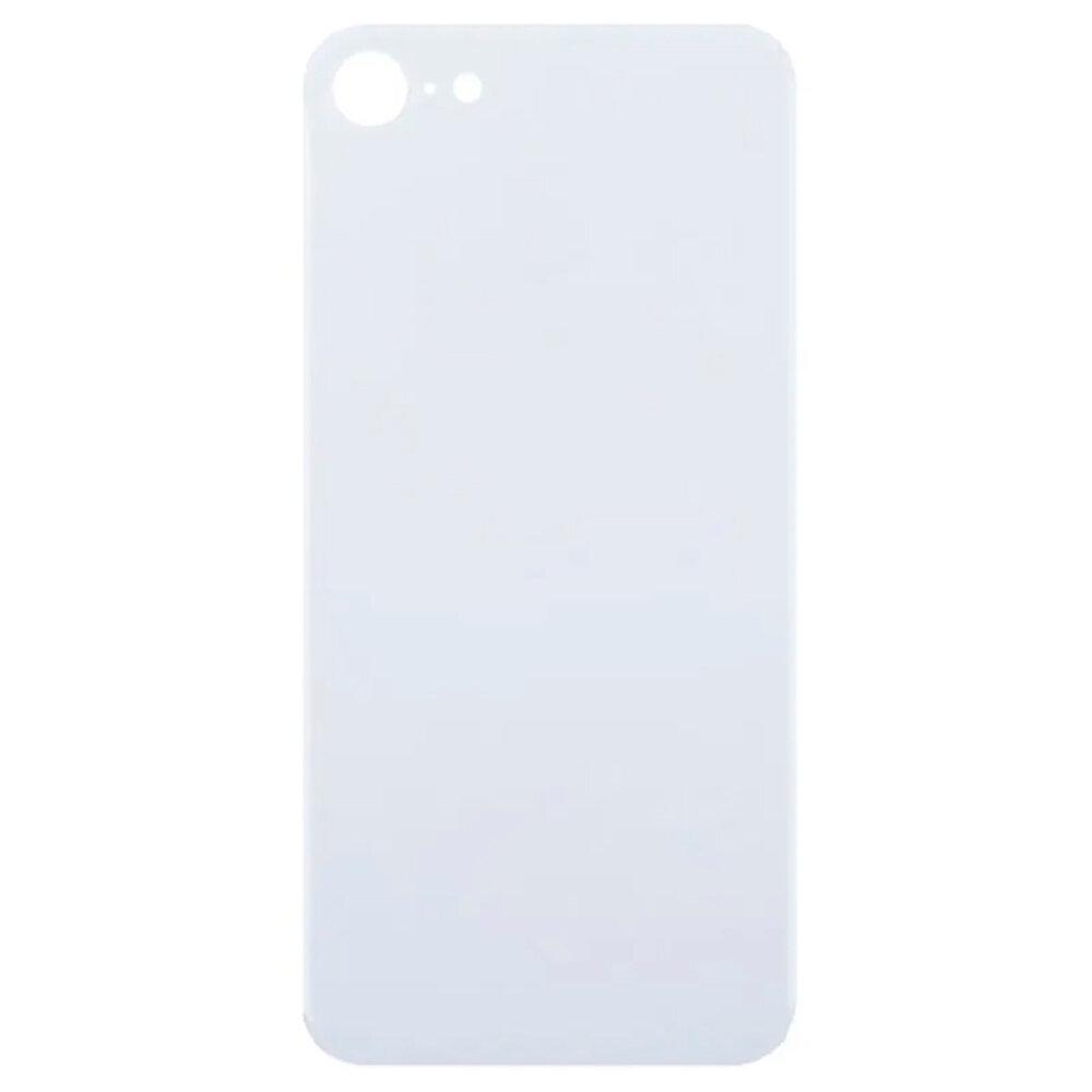 Задняя крышка для iPhone 8 Белый (стекло широкий вырез под камеру логотип)
