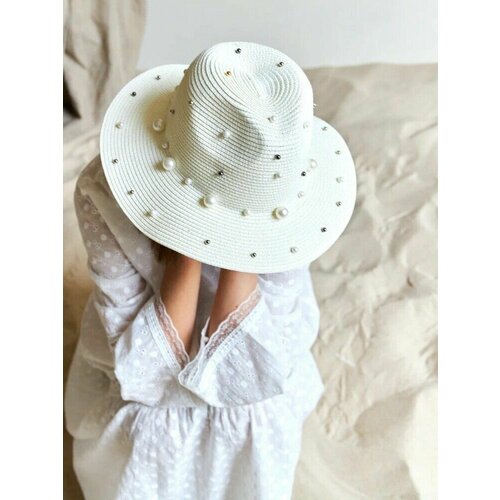 фото Шляпа , размер 56-58, белый, бежевый нет бренда