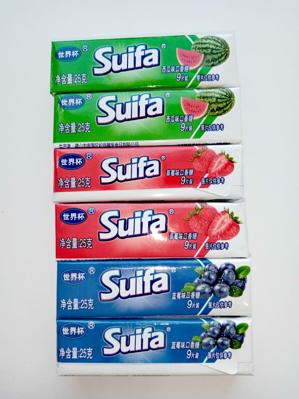 Жевательная резинка Suifa 3 разных вкуса (6 шт.)