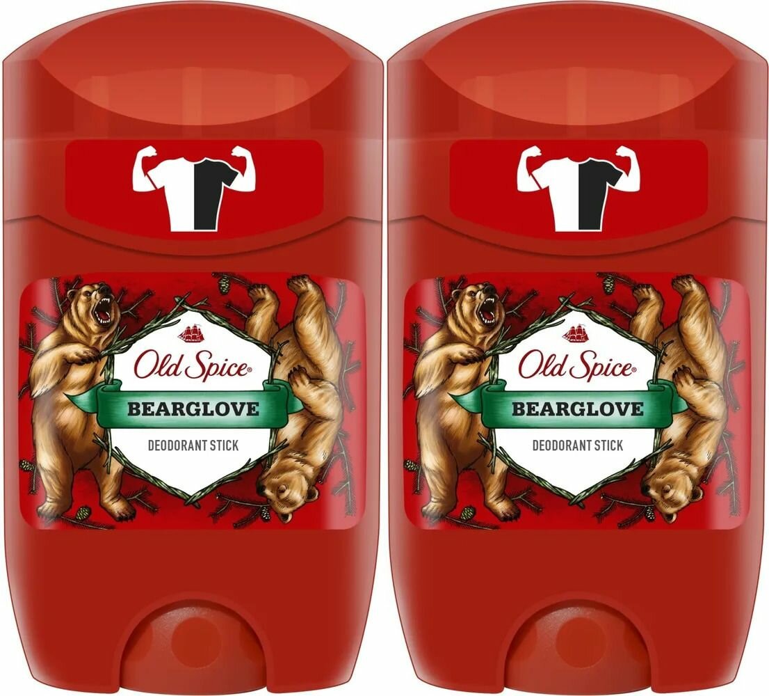 Дезодорант Old Spice Дикий аромат Bearglove, твердый, 50 мл 2 штуки в упаковке