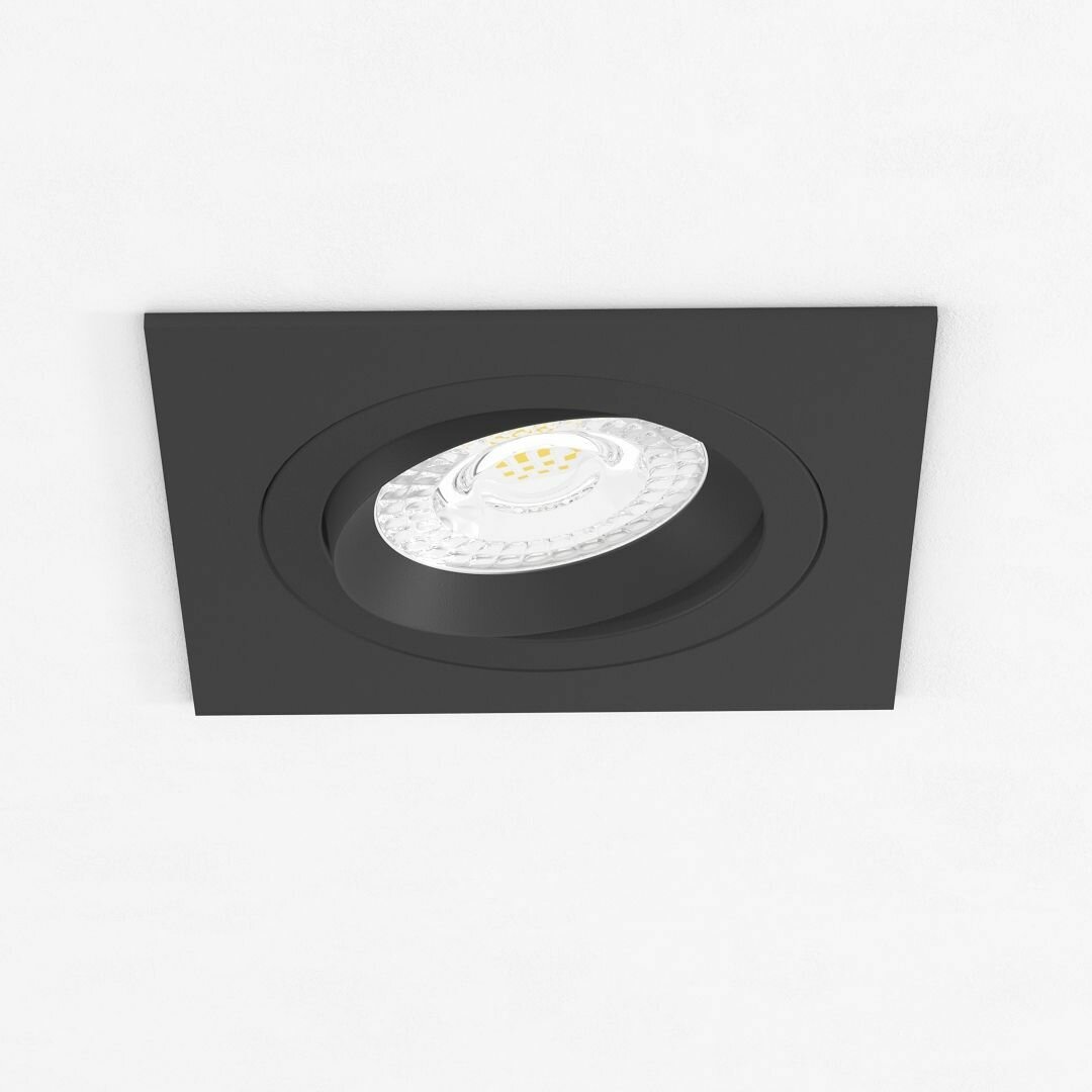 Встраиваемый светильник G-Lumi квадратный черный поворотный под лампу MR16 GU10