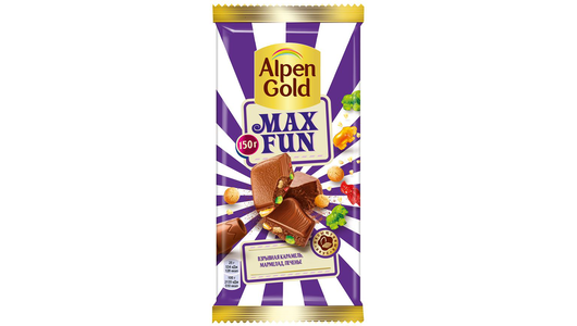 Шоколад Alpen Gold Max Fun с карамелью мармеладом и печеньем 150г Mondelez - фото №3