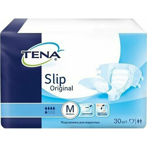 TENA Slip Original Подгузники для взрослых M(2) 75-120см 5 капель(30 шт)