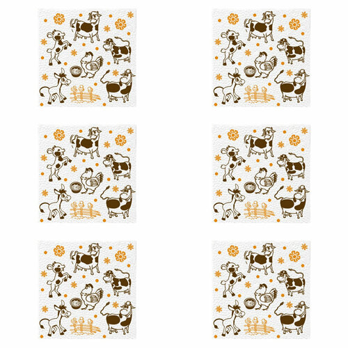 Семья и комфорт салфетки детские 24х24см 100шт/уп, 6 уп.