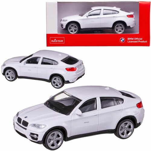 Машина металл. 1:43 BMW X6, цвет белый RASTAR 33700W bmw x6 f16f86 2014 верхн молд ст ветр самоклеющийся pma tools 2478asgrt 1 шт