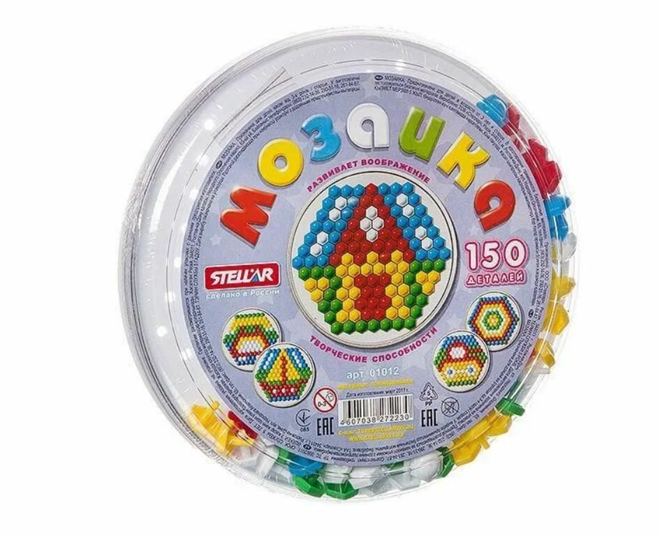 фото Мозаика 150 фишек (круглая коробка)