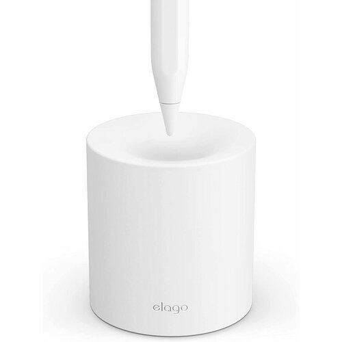 Elago подставка держатель для Apple Pencil 1-го и 2-го поколения Silicone stand White