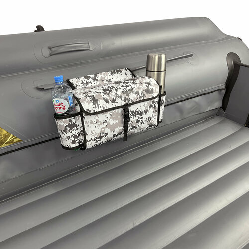 фото Бортовая сумка 40х20х12 см на ликтрос баллона надувной лодки пвх (пиксель-серый) без бренда