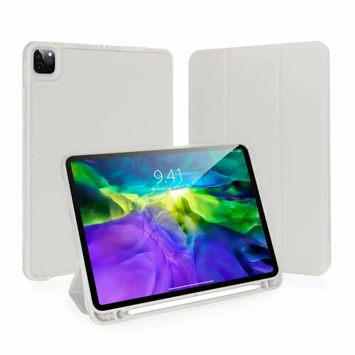 Чехол для Apple iPad Pro 11" 2019-2021, Gurdini Milano - pen slot (белый)