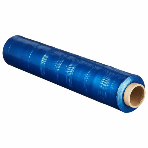 Стрейч-пленка для ручной упаковки, вторичное сырье, синяя 50 см х 217 м, 20 мкм, 2 кг – нетто, 6 штук, 608782