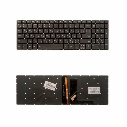 Keyboard / Клавиатура для ноутбука Lenovo IdeaPad S340-15API, S340-15, S340-15IML, S340-15IWL, E53-80, V130-15AST, 300S-15, S340-15, черная с подсветкой