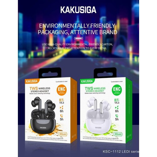 Беспроводные наушники KAKUSIGA KSC-1112 Безпроводной ENC с суперзарядом 140000₽