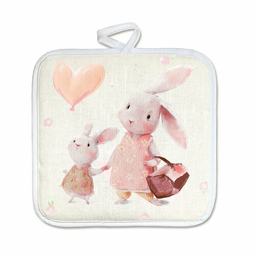 S-CHIEF ПЛ-018 Прихватка Новый год полулён 18 х 18 см Кролики с шариком УТ-0013408 597₽