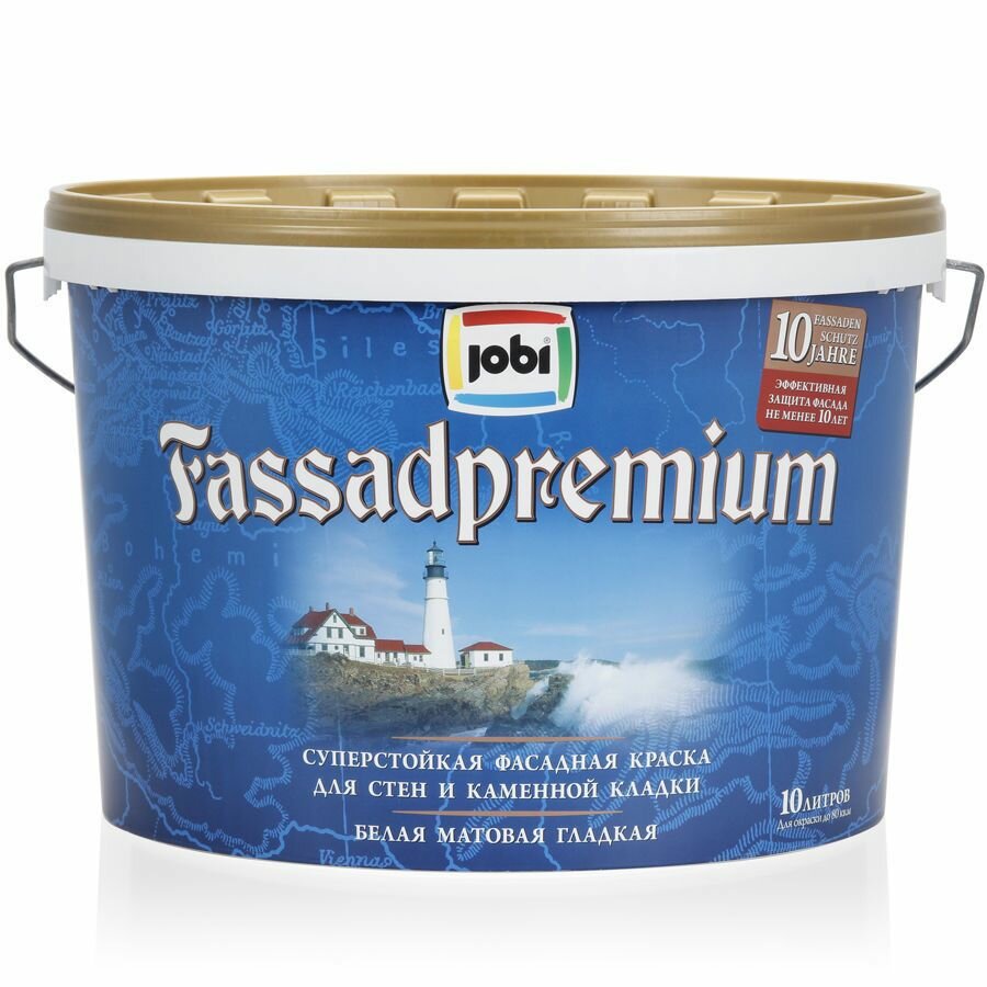 JOBI FASSADPREMIUM Краска фасадная премиум -20С База С (0,9л)