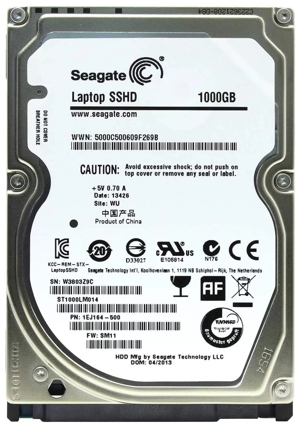 Жесткий жиск Seagate Laptop SSHD 1TB 5400rpm, 64Mb ST1000LM014