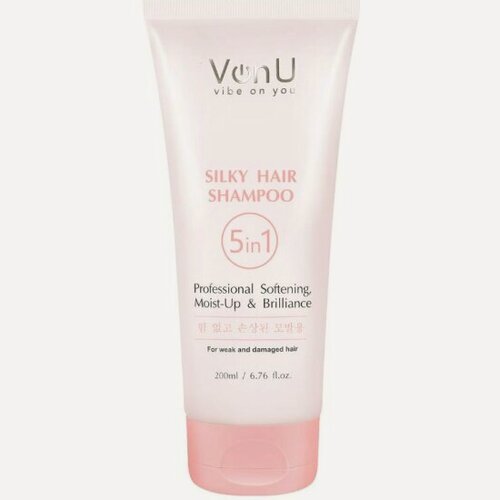 Изображение товара Шампунь для ослабленных и поврежденных волос Von-u Шелк для волос 5 в 1, 200 мл