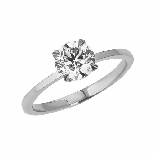 Кольцо помолвочное Constantine Filatov Помолвочное кольцо, белое золото, 585 проба, родирование, бриллиант, размер 15.5, белый