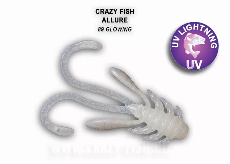 Силиконовая приманка мягкая съедобная Crazy Fish Allure 1.6" 40 мм 8 шт.