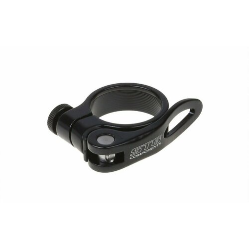 Хомут подседельный STG, KC-88 34,9мм с логотипом STG, черный