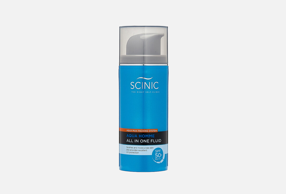 Увлажняющий флюид для мужчин SCINIC Aqua Homme All In One Fluid SPF 50+ PA+++ / объём 100 мл