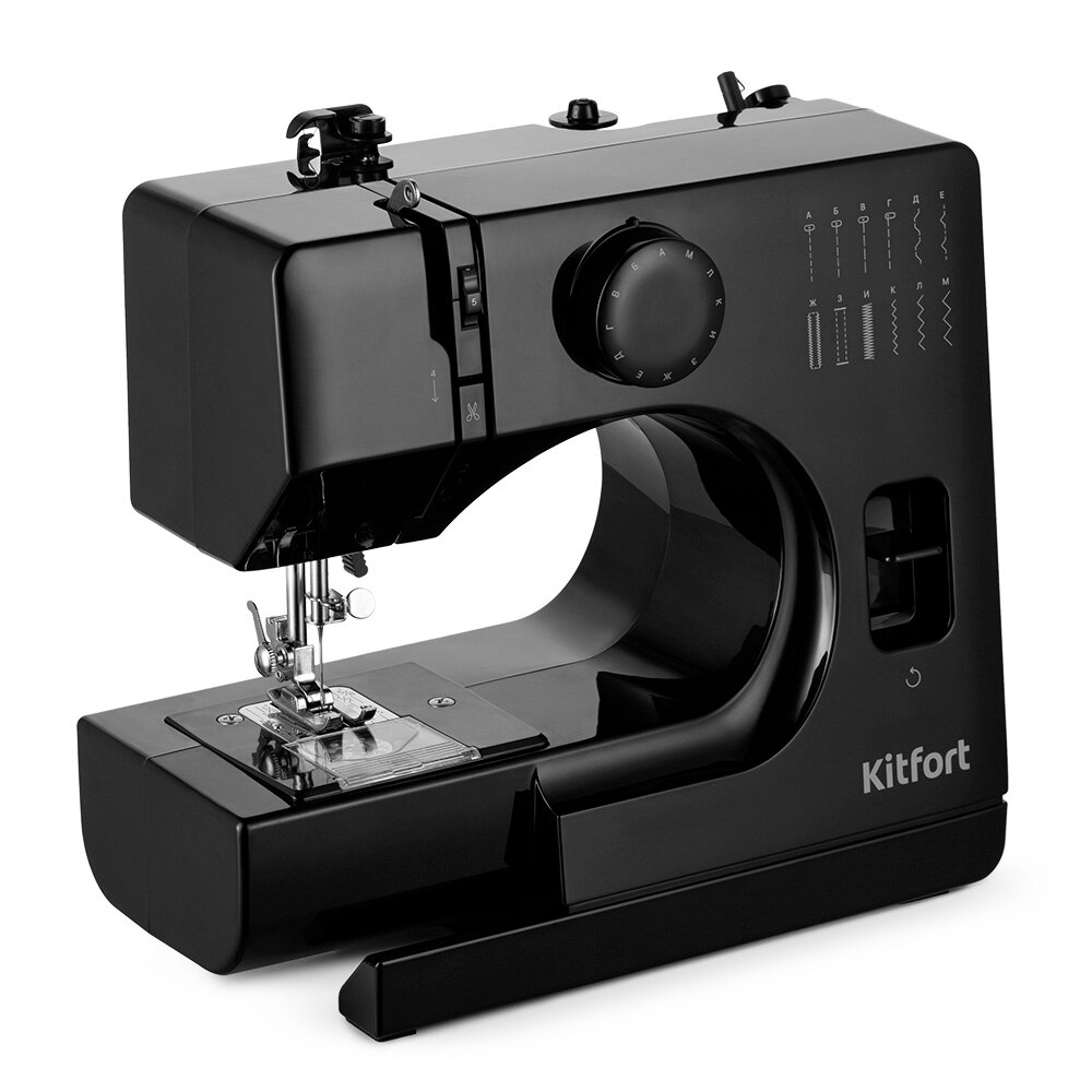 Швейная машина Kitfort Кт-6043, 7.2 Вт, 12 операций, полуавтомат, чёрная Kitfort 10449666