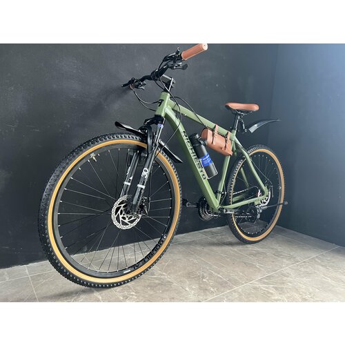 Велосипед горный RICHIESTO 29 Алюминиевая рама 21 Взрослый Спортивный Унисекс зеленыйкоричневый 2570000₽