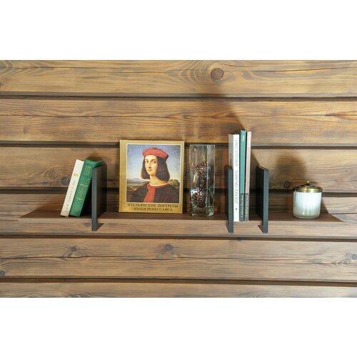 Полка настенная Hesby Shelf 5 дуб табачныйчерный 2537₽